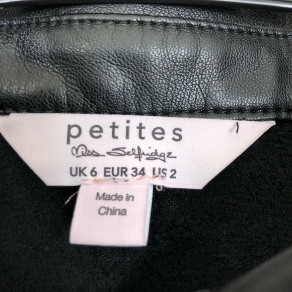 Miss Selfridge Faux Leather Shirt Dress Sz 2P - Picture 7 of 10